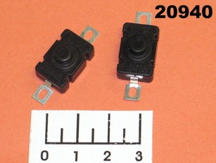 Кнопка для фонаря 12*18*8мм черная с фиксацией 2 контакта 1A 30V (KAN-28/RYA-005/PBG5/S1555)