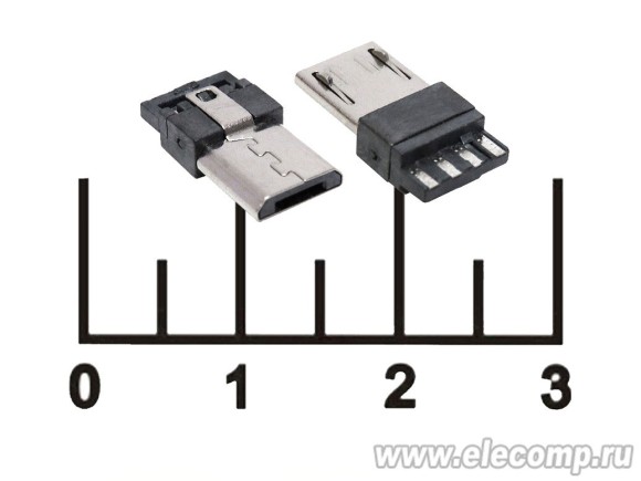 Разъем питания micro USB 4pin штекер