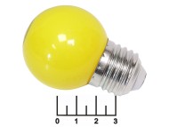 Лампа светодиодная 220V 1W E27 желтая шар G45 ИЭК