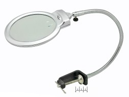 Лупа настольная с подсветкой 2*/5* 130мм/26мм MG15124-C 2LED со струбциной