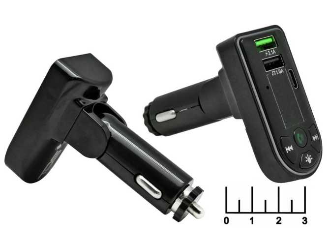 Модулятор MP3/FM/2USB/Type C + bluetooth 5V 3.1A (TS-CAF17)