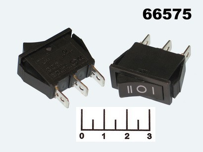 Выключатель 12/10 KCD3-101 черный 3-х позиционный с фиксацией-без фиксации 3 контакта