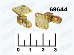 Разъем SMA гнездо в панель под 4 винта gold угол (SMA-JKWFE)