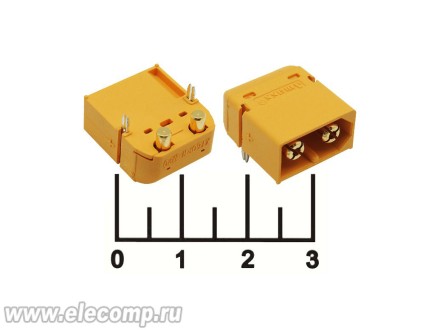 Разъем питания 2pin XT-60PW-M20 на плату угол