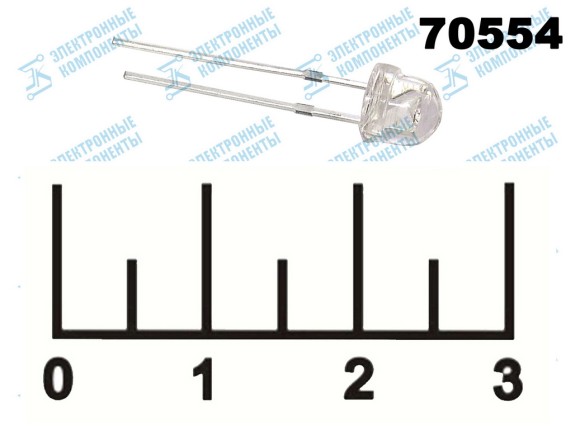 Светодиод LED 5RHBWC 800mcd 3.4V 70d (GNL-5053UBC)