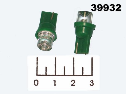 Лампа светодиодная 12V T10 100ГР зеленая 8мм