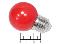 Лампа светодиодная 220V 1W E27 красная шар G45 ИЭК