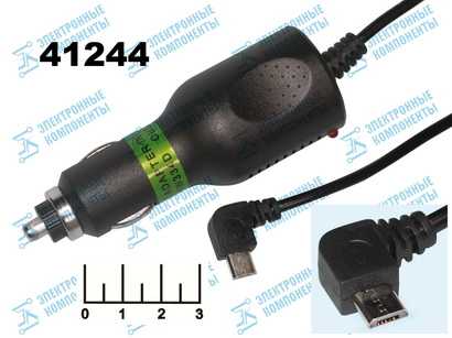 Автомобильное зарядное устройство micro USB 5V 2A 2м угол