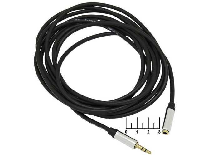 Шнур AUD 3.5-AUD 3.5 гнездо стерео 3м gold металл Premier (5-333)