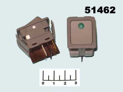 Выключатель 250/20 250V 20A IRS-21A серый LED зеленый 4 контакта (C6053PLNAB)