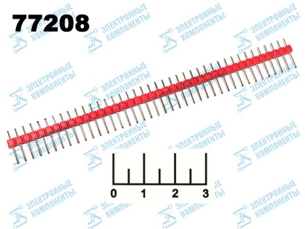 Разъем PLS-40 штекер шаг 2.54мм красный