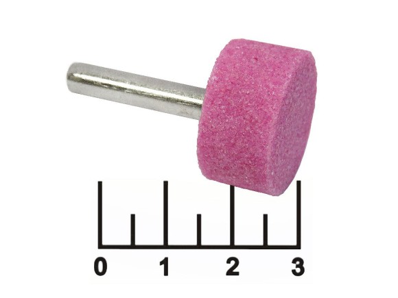 Камень цилиндр 6мм 25*13мм абразивный розовый 36952