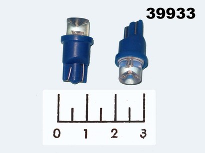Лампа светодиодная 12V T10 100ГР синяя 8мм
