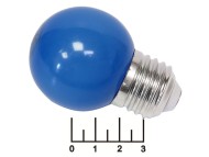 Лампа светодиодная 220V 1W E27 синяя шар G45 Horoz