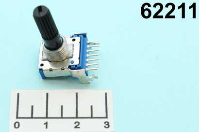 Резистор переменный 2*200 кОм B F-14KV-1 (5.5мм) (7pin) (+87)