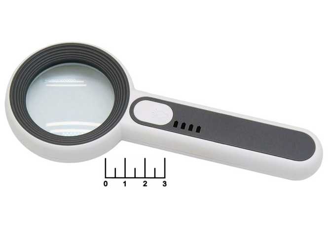 Лупа с подсветкой 12LED 5* 50мм с аккумулятором №5012C