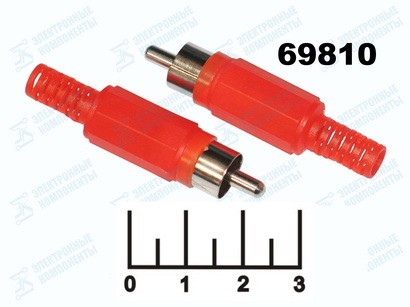 Разъем RCA штекер на кабель красный (1-200)