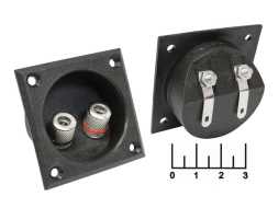 Клемма банан 2 гнезда металл 57*57мм (10-0045N)