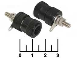 Клемма банан гнездо в панель черная (10-0020)