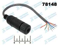 Соединитель 8P8C (RJ-45) влагозащищенный на проводе IP68 M16-RJ45-3