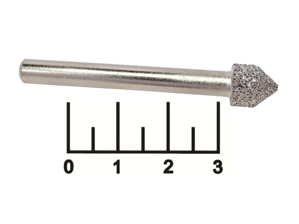 Бор-фреза цилиндр остроконечный 6*10мм алмазный (крупное зерно)
