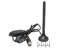 Антенна комнатная для цифрового ТВ M-8 (ТАУ-6305) с усилителем (питание от ресивера) на магните