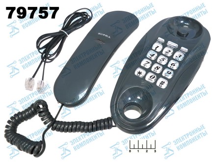 Телефон проводной Supra STL-112 (серый)