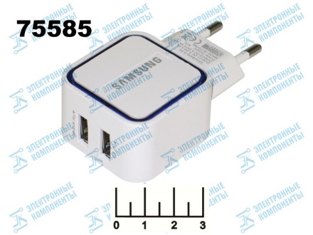 Сетевое зарядное устройство 2USB 5V 3.1A Samsung (PLE202N)