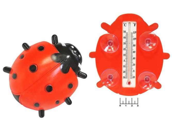 Термометр наружный на присосках (-30...+50C) &amp;quot;Божья коровка&amp;quot; ТБ-301