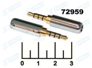 Разъем AUD 3.5 4 контакта штекер металл gold хром Sennheiser (1-078G)