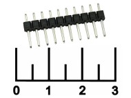 Разъем PLS-10 штекер шаг 2.54мм черный