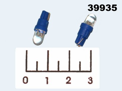Лампа светодиодная 12V T5 синяя 5мм 15гр