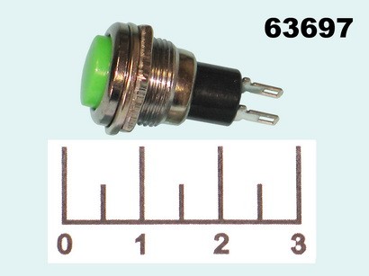 Кнопка MPBS-R/R зеленая без фиксации металл (DS-216)