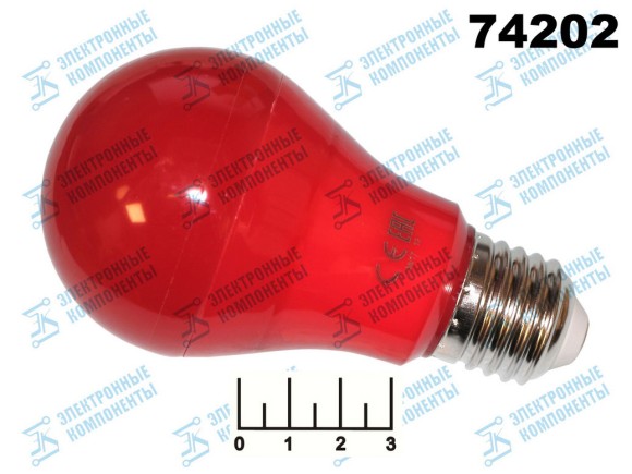 Лампа светодиодная 220V 12W E27 красная A60 Ecola (60*110) K7CR12ELY