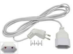 Удлинитель электрический 1/3м Y001/ST2 W03F (max-2.5A) (угол)