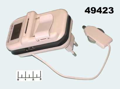 Зарядное устройство для сотовых телефонов &amp;quot;Лягушка&amp;quot; с дисплеем + авто + USB