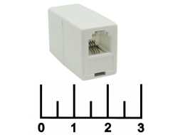 Переходник телефонный 2 гнезда 6P4C (RJ-11) линейный