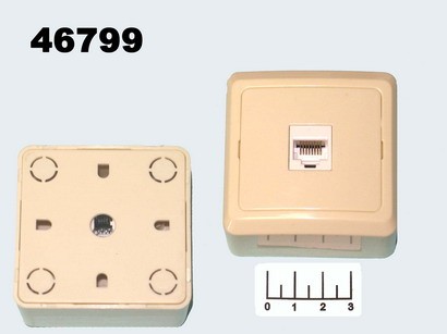 Розетка-1 для компьютерной сети 5-категории Powerman кремовая (7035)