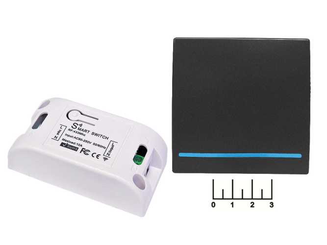 Выключатель 1-клавишный беспроводной черный