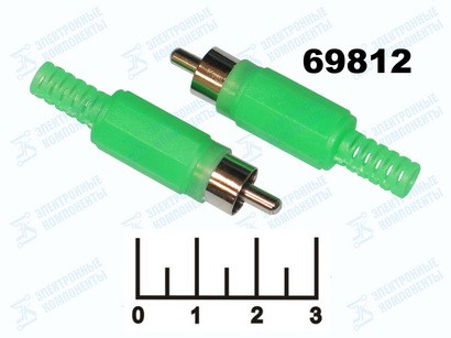 Разъем RCA штекер на кабель зеленый (1-200)