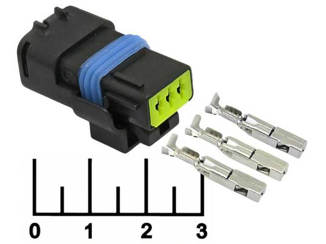 Разъем 3pin гнездо 1.5мм влагозащищенный 211PC032S0049/211PL032S0049 HD037A-1.5-21
