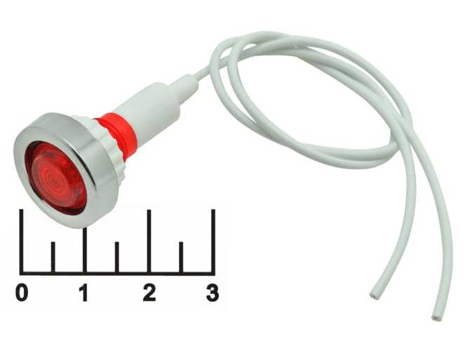 Лампа 220V в плафоне красная на проводе (N-305-R)