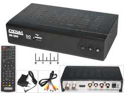 Ресивер цифровой телевизионный DVB-T2 Сигнал HD-300 + медиаплеер (шнур 3RCA-3RCA)