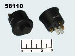 Кнопка 14/10 R13-559 черная LED RED круглый с фиксацией 3 контакта