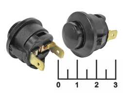 Кнопка 12/16 черная без фиксации 2 контакта (07-006)