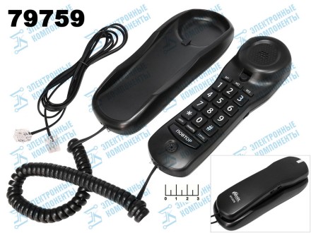 Телефон проводной Ritmix RT-003 (черный)