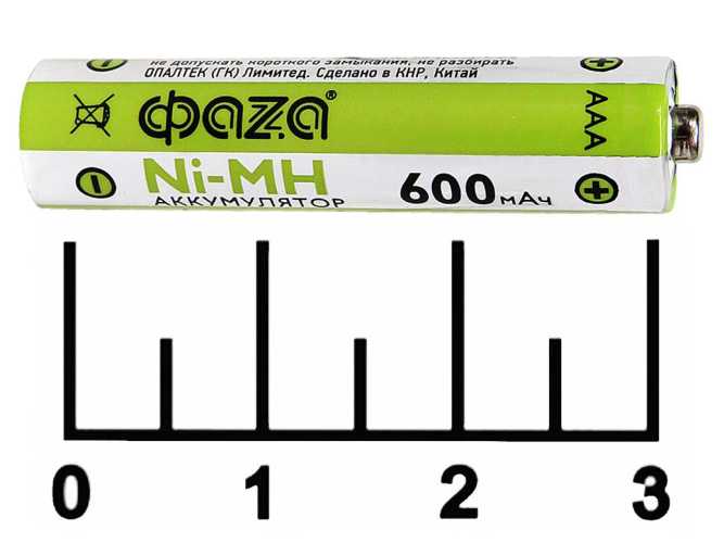 Аккумулятор AAA 1.2V 0.6A Фаза Ni-MH (ААА)