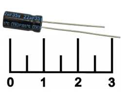 Конденсатор электролитический ECAP 22 мкФ 35В 22/35V 0511 105C (TK)