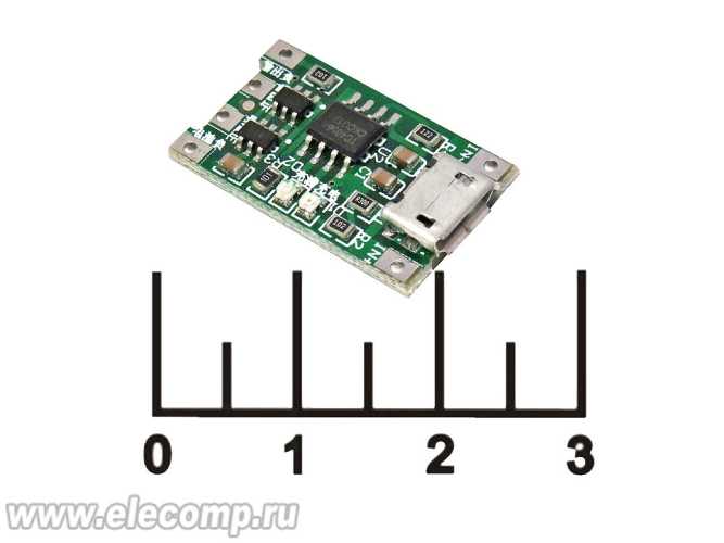 Контроллер заряда для литиевых элементов 18650 от солнечной батареи (TC4056A)