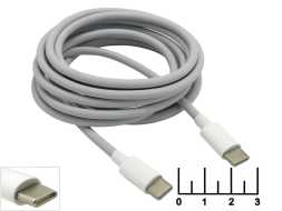 Шнур Type C-Type C 2м Smartbuy IK-231FC (белый) (быстрая зарядка)